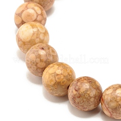 8.5mm Dyed Natural Maifanite/Maifan Stone Round Beads Stretch Bracelet for Girl Women&nbsp;BJEW-JB07178