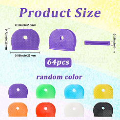 64Pcs PVC Plastic Nonslip Waterproof Reusable Key Sleeve&nbsp;AJEW-SP0002-72A