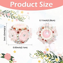 10Pcs 5 Colors Flower Style Resin Rhinestone Beads&nbsp;CLAY-YW0002-73