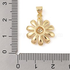 Brass Micro Pave Clear Cubic Zirconia Pendants&nbsp;ZIRC-P121-05A-G