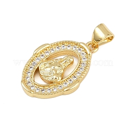 Brass Micro Pave Cubic Zirconia Pendants&nbsp;KK-P323-11E-G02