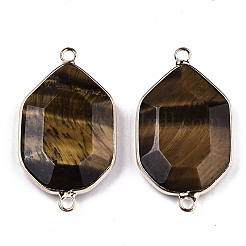 Natural Tiger Eye Links Connectors&nbsp;G-T131-48G-01