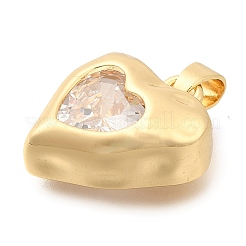 Brass Micro Pave Cubic Zirconia Pendants&nbsp;KK-S049-18G