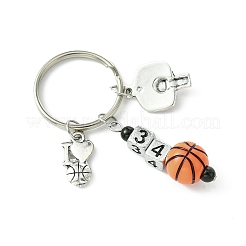Number & Basketball Acrylic Beaded Pendant Keychain&nbsp;KEYC-JKC00850