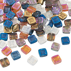 100Pcs 5 Colors Electroplate Transparent Glass Beads&nbsp;EGLA-TA0013-14
