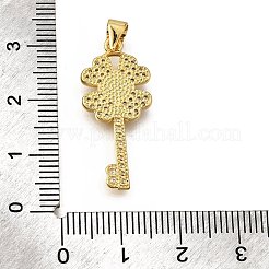 Brass Micro Pave Cubic Zirconia Shell Pendants&nbsp;KK-D328-15G