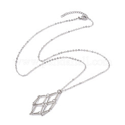 Brass Macrame Pouch Empty Stone Holder for Pendant Necklaces Making&nbsp;NJEW-JN04445-02