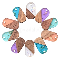 Transparent Resin & Walnut Wood Pendants&nbsp;RESI-CJ0001-96