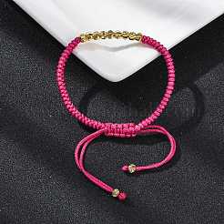 Polyester Cord Braided Bead Bracelets for Women&nbsp;BJEW-L698-01G-07