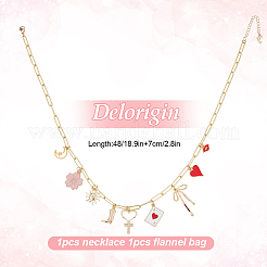 Brass Paperclip Chains Necklaces&nbsp;NJEW-DR0001-09