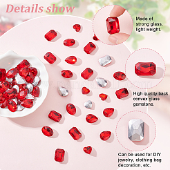 64Pcs 4 Style Glass Rhinestone Cabochons&nbsp;RGLA-FG0001-11B