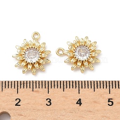 Brass Micro Pave Cubic Zirconia Pendants&nbsp;KK-L260-04G