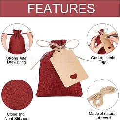 10Pcs Burlap Packing Pouches Drawstring Bags&nbsp;ABAG-NB0001-40A