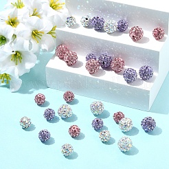 30Pcs 6 Styles Pave Disco Ball Beads&nbsp;RB-YW0001-32