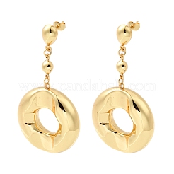 304 Stainless Steel Flat Round Dangle Stud Earrings&nbsp;EJEW-P329-08G