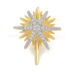 Brass Micro Pave Clear Cubic Zirconia Stud Earrings&nbsp;KK-B124-13PG