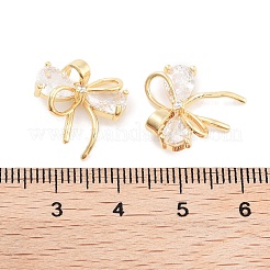 Brass Micro Pave Cubic Zirconia Pendants&nbsp;X-KK-P271-05G-C