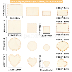 12 Sets 4 Style Wooden Basket Bottoms&nbsp;DIY-GF0004-76