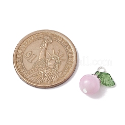 Natural Selenite(Dyed) Imitation Cat Eye Round Pendants&nbsp;PALLOY-TA00133-01