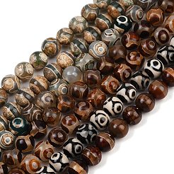 Tibetan Style dZi Beads&nbsp;G-G039-10mm-M