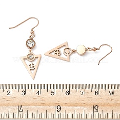 304 Stainless Steel Triangle Dangle Earrings&nbsp;EJEW-Z129-20RG