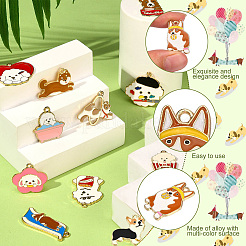 30Pcs 15 Styles Alloy Enamel Pendants&nbsp;ENAM-CJ0002-75