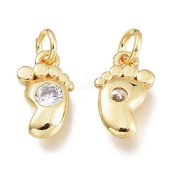 Brass Micro Pave Clear Cubic Zirconia Charms&nbsp;KK-M206-35G