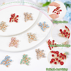 24Pcs 6 Colors Golden Tone Alloy Rhinestone Pendants&nbsp;FIND-AR0002-95