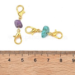 28Pcs 7 Styles Natural & Synthetic Mixed Gemstone Chip Bead Connector Charms&nbsp;PALLOY-JF05612-02