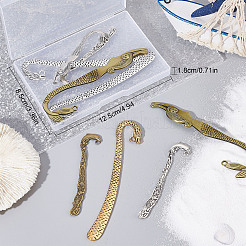 12Pcs 6 Style Alloy Bookmark Findings&nbsp;FIND-SC0003-51