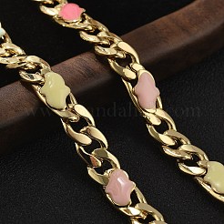 Brass Enamel Links Bracelets for Women&nbsp;BJEW-B125-06G