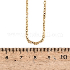 PVD Vacuum Plating Unisex Casual Style 304 Stainless Steel Cable Chain Necklaces&nbsp;STAS-O037-45G