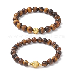 Natural Tiger Eye Stretch Bracelets for Couple&nbsp;BJEW-JB12178