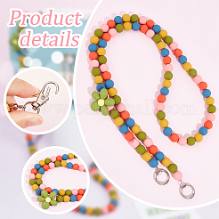 2Pcs 2 Style Plastic Round Beaded Purse Straps&nbsp;AJEW-PH0018-22