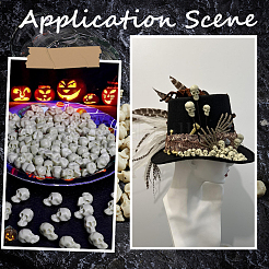 120Pcs Mini Resin Skull Display Decorations&nbsp;FIND-SP0005-58B