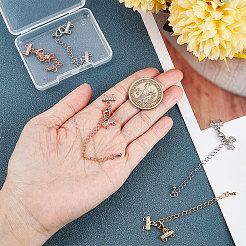 6Pcs 3 Colors Brass Crystal Rhinestone Chain Extender&nbsp;KK-SC0003-09