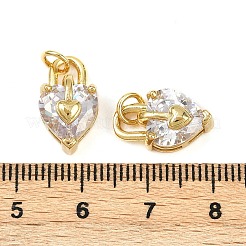 Brass Micro Pave Clear Cubic Zirconia Pendants&nbsp;KK-S526-64G