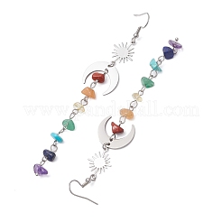 Natural Mixed Stone & Synthetic Turquoise Dangle Earrings&nbsp;EJEW-JE06051-02