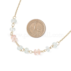 2Pcs 2 Colors Crackle Glass Rondelle Beaded Necklaces&nbsp;NJEW-JN05485