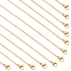 20Pcs Ion Plating(IP) 304 Stainless Steel Cable Chain Necklaces Set&nbsp;MAK-NB0001-24