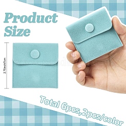 6Pcs 3 Colors Velvet Jewelry Storage Pouches&nbsp;TP-YW0001-08