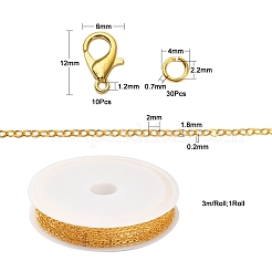 DIY 3m Brass Cable Chain Jewelry Making Kit&nbsp;DIY-YW0005-74G