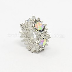 Large Hole Zinc Alloy Rhinestone European Beads&nbsp;X-CPDL-L001-07
