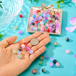 200Pcs 8 Colors Transparent Crackle Acrylic Beads&nbsp;DACR-TA0001-01