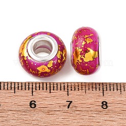 Opaque Resin Rondelle European Beads&nbsp;RESI-Z046-01F
