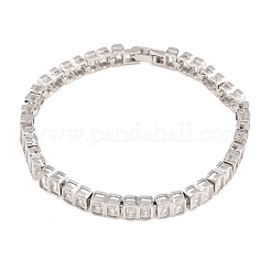 Brass Pave Clear Cubic Zirconia Tennis Bracelets for Women&nbsp;KK-CBA68DA-12P