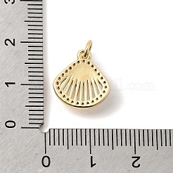 Brass Micro Pave Clear Cubic Zirconia Pendants&nbsp;KK-Z160-17G-03