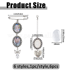 Alloy Oval Pendant Cabochon Settings & Heart Charms Pendant Decorations&nbsp;HJEW-FH00299
