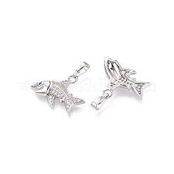 Brass Micro Pave Cubic Zirconia Pendants&nbsp;KK-Q073-12P