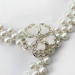 White Plastic Imitation Pearl Beaded Belly Chains&nbsp;WG08E5B-01